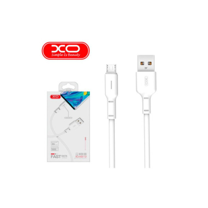 Дата кабель USB 2.0 AM to Micro 5P 1.0m 3A white XO (NB112-M-WH)
