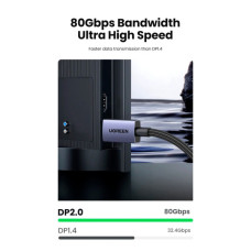 Кабель мультимедійний DisplayPort M to DisplayPort M 2.0m 16K DP118 black UGREEN (15384)
