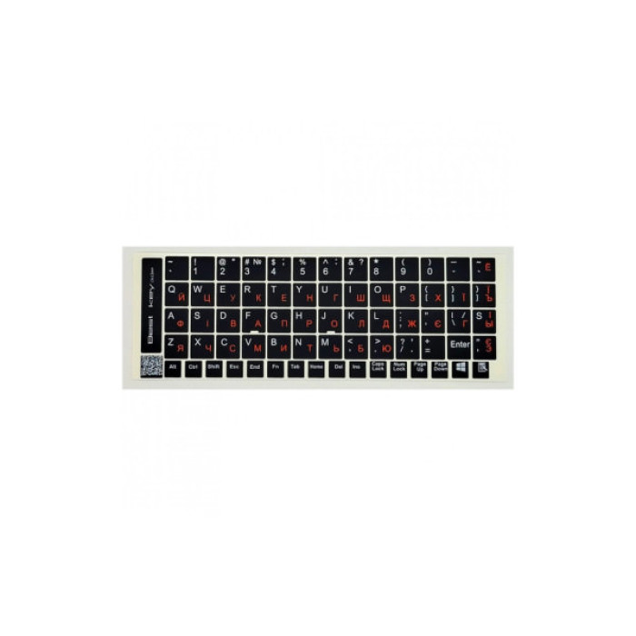 Наклейка на клавіатуру BestKey непрозора чорна, 68, помаранчевий (BK13ORA/024)