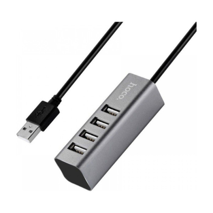 Концентратор HOCO USB 2.0 to 4xUSB Line machine HB1 Tarnish (6957531038139)