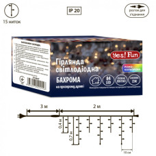 Гірлянда YES! Fun Бахрома 84 LED Різнокольорова 2 м Статична Конектор (974847)