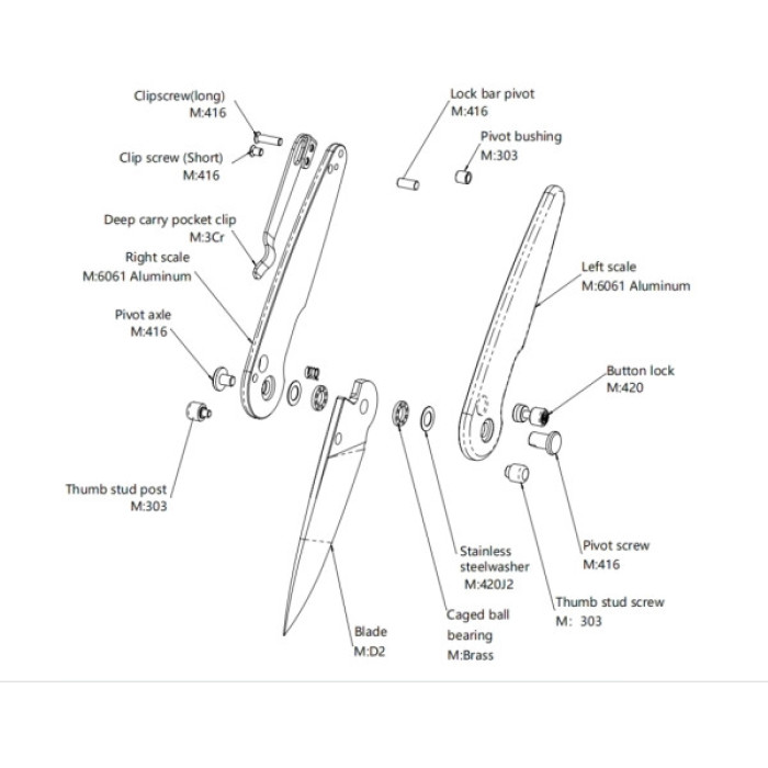 Ніж Hightron Birdidi, D2, алюміній, зелений, чорний клинок (HK06GRN)