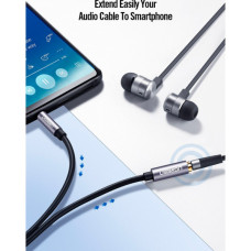 Кабель мультимедійний 3.5mm M to 3.5mm F 1.5m AV118 gray Ugreen (10593)