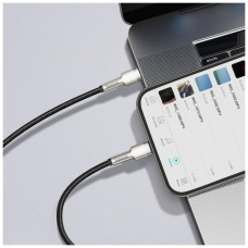 Дата кабель USB-C to Lightning 2.0m Cafule Metal PD 20W black Baseus (CATLJK-B01)