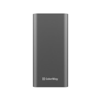 Батарея універсальна ColorWay 20 000 mAh PD/20W, QC/3.0, USB-C/Micro-USB/Lightning/USB-A max.22.5W Gray (CW-PB200LPH3GR-PDD)