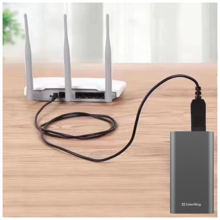 Кабель живлення USB to DC 5.5x2.5mm 9V 1.0m black ColorWay (CW-CBUD066-BK)