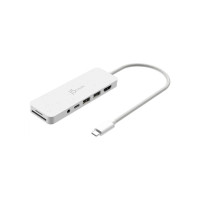 Концентратор J5create USB-C 6-in-1 2xUSB 3.2 + USB-C PD + HDMI 4K + SD/TF + 3.5mm white (JCD373EW-N)