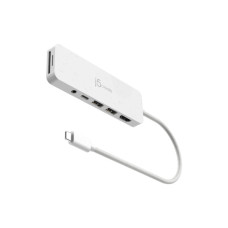 Концентратор J5create USB-C 6-in-1 2xUSB 3.2 + USB-C PD + HDMI 4K + SD/TF + 3.5mm white (JCD373EW-N)