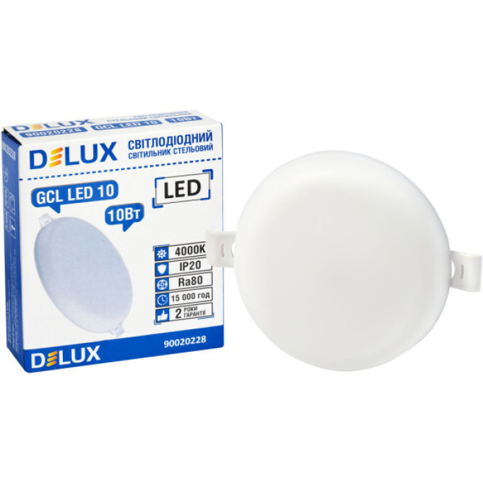 Світильник Delux GCL LED 10 4000К 10Вт 230В ROUND (90020228)