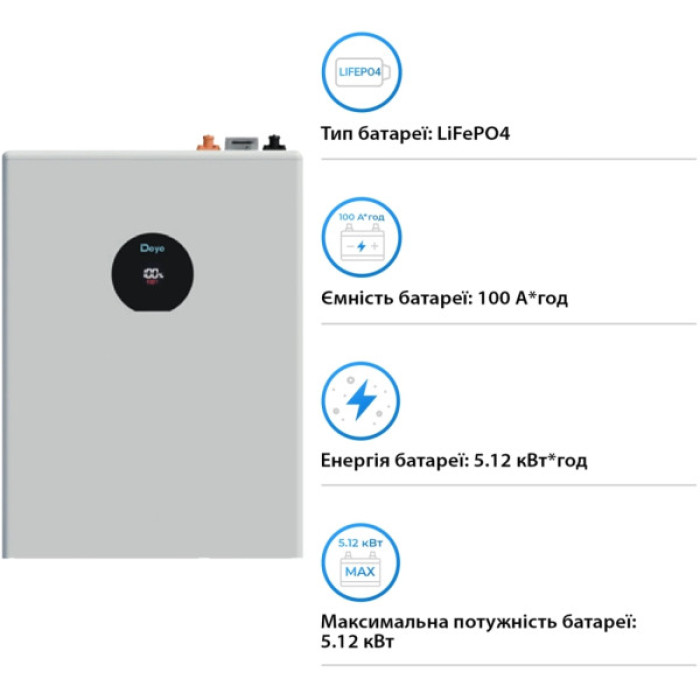 Батарея LiFePo4 Deye SE-F5 Pro-C, 51.2V - 100Ah (SE-F5 Pro)