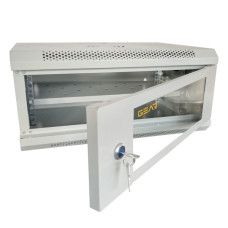 Шафа настінна GEAR 4U 19" 600x600x240 мм, + полка 19", grey (GWMSN-4U-600-600G)