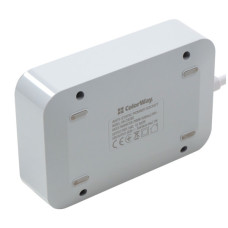 Мережевий фільтр живлення ColorWay CW-CHЕ36B, 3 розетки/6USB Black 1.8M (CW-CHE36B)