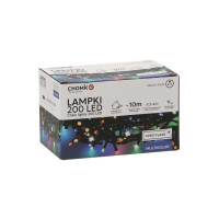 Гірлянда Chomik 200 LED 10 м, мультиколор, ефект блиску, IP44, від мережі (5900779879492)