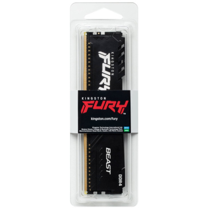 Модуль пам'яті для комп'ютера DDR4 16GB 3200 MHz Beast Black Kingston Fury (ex.HyperX) (KF432C16BB1/16WP)
