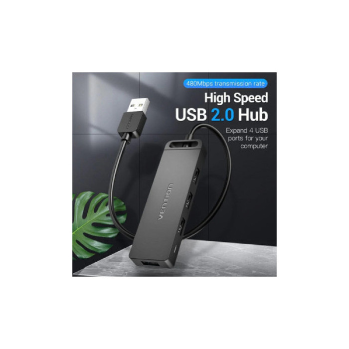 Концентратор Vention USB 2.0 to 4xUSB 2.0 black (CHMBB)