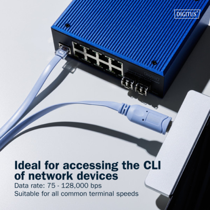 Дата кабель USB AM to RJ45 Ethernet 1.8m FT232RNL black Digitus (DA-70173)