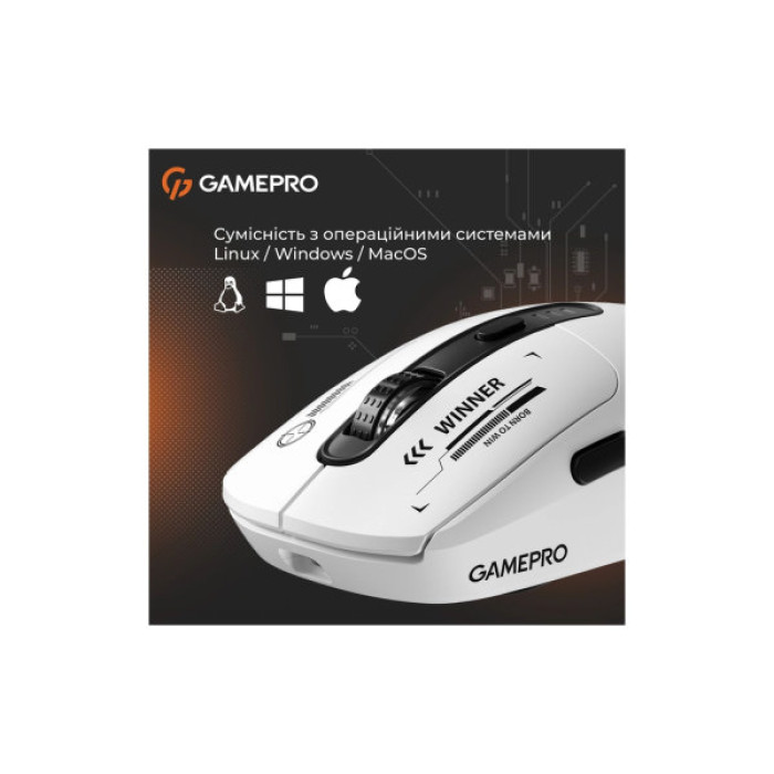 Мишка GamePro Genesis Winner Wireless/Bluetooth/USB White (GM079W)