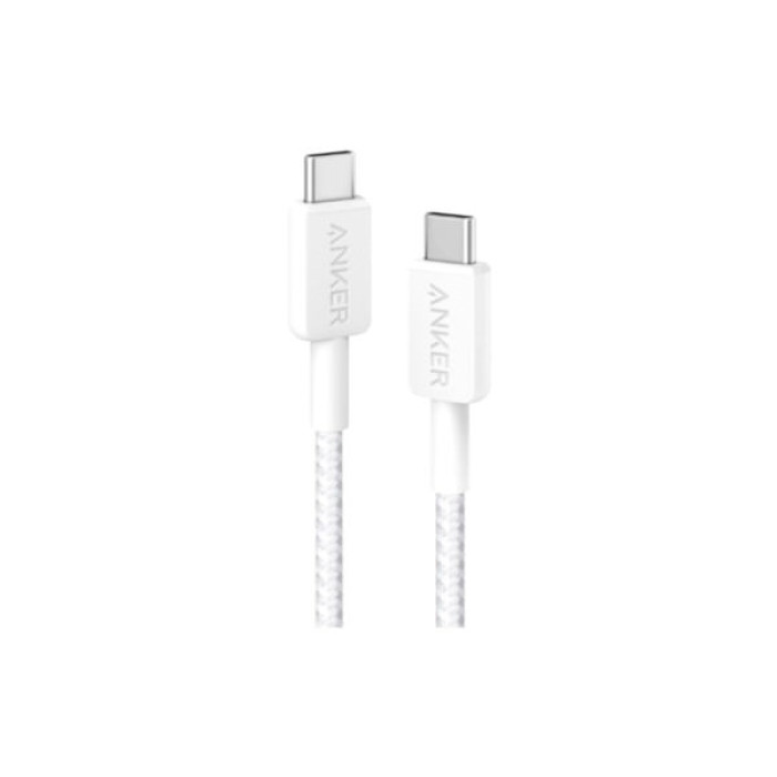 Дата кабель USB-C to USB-C 1.8m 322 White Anker (A81F6H21)