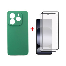 Чохол до мобільного телефона Dengos Xiaomi Redmi Note 14 5G Soft + glass 2pcs (Mint) (DG-CTG2P-14)