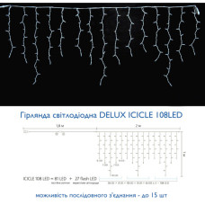 Гірлянда Delux ICICLE flash 108LED 2 х 1 м жовтий/білий IP44 EN (90012941)