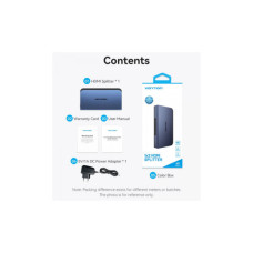 Спліттер VENTION HDMI 2.0 UHD 4K 60Hz 3D, HDCP 1in x 2out ports (AKEL0-EU)