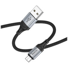 Дата кабель USB 2.0 AM to Micro 5P 1.0m 2.4A nylon X102 black HOCO (6942007608763)