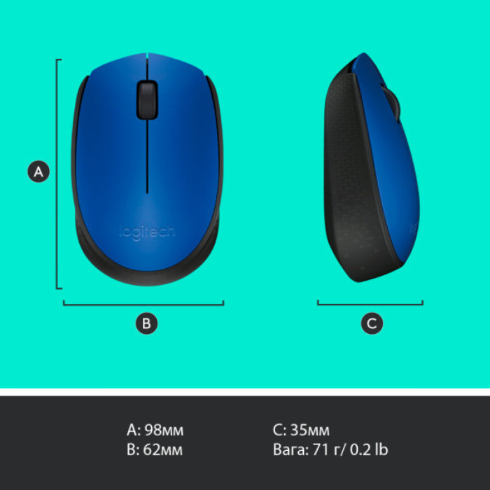 Мишка Logitech M171 Blue (910-004640)