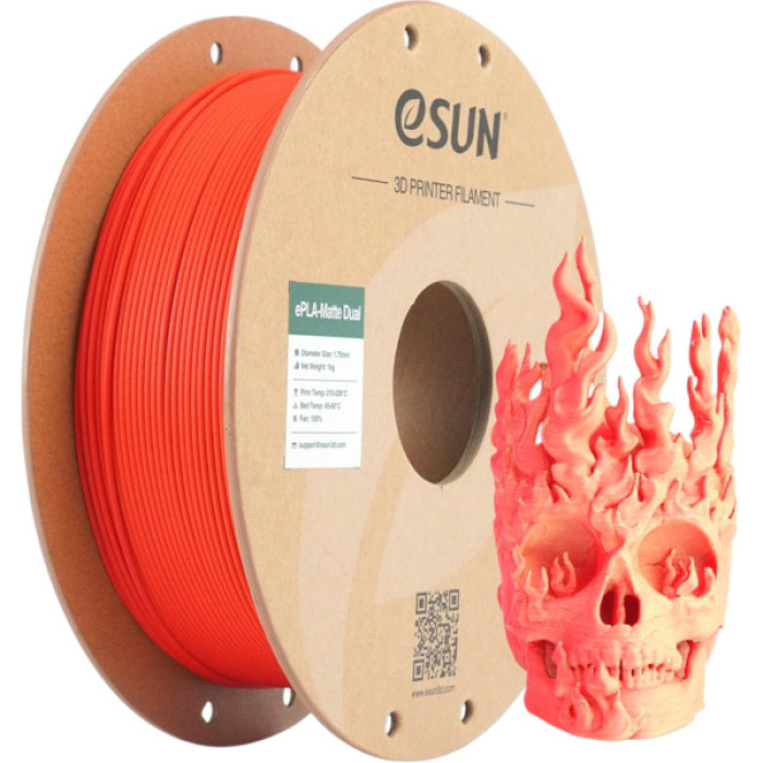 Пластик для 3D-принтера eSUN PLA matte dual 1,75mm 1kg RED YELLOW (PLA-MTD175B-RY1P1)