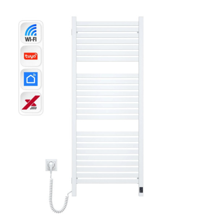 Сушарка для рушників Navin Авангард Х, 1200х480, Wi-Fi, сталь, білий, лівобічна (12-172155-4812)