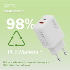 Зарядний пристрій Digitus 1xUSB-C + 1xUSB 20W (DA-10300)