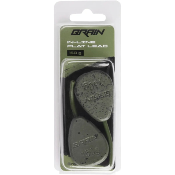 Грузило Brain In-Line Flat Lead 150g 2шт/уп Green (1858.32.11)