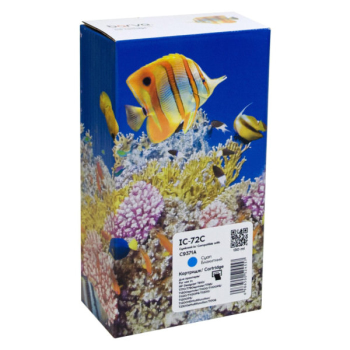 Картридж Barva HP 72XL C9371A 130мл cyan (IC-72C)