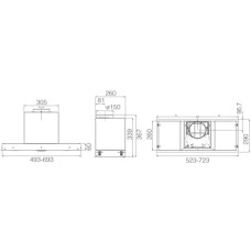 Витяжка кухонна Elica HIDDEN ADVANCE PLUS BL GL/A/72