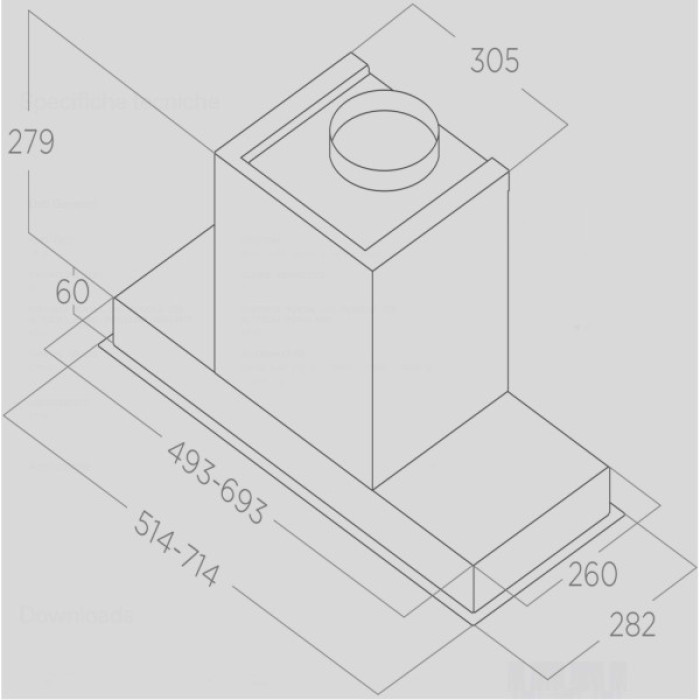 Витяжка кухонна Elica HIDDEN ADVANCE PLUS BL GL/A/72
