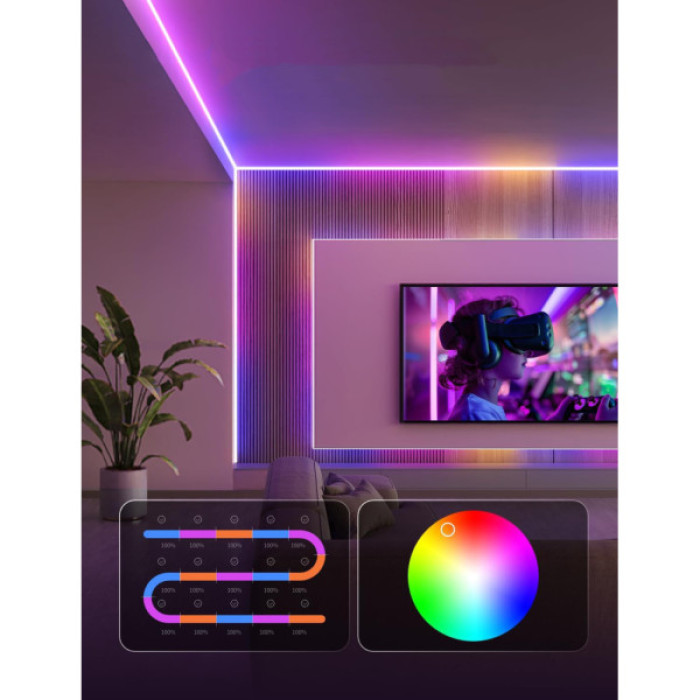 Світлодіодна стрічка Govee H61E5 COB Strip Light Pro 3m RGBIC+W WI-FI/Bluetooth white (H61E53D1)