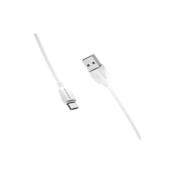 Дата кабель USB 2.0 AM to Micro 5P 1.0m 2.4A white BOROFONE (6931474701787)