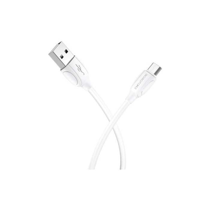 Дата кабель USB 2.0 AM to Micro 5P 1.0m 2.4A white BOROFONE (6931474701787)