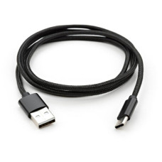 Дата кабель USB 2.0 AM to USB-C 1.0m nylon black Vinga (VCPDCTCNB1BK)