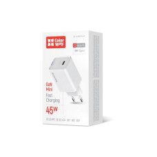 Зарядний пристрій ColorWay GaN Mini 45W PD Port PPS USB-C white (CW-CHS057PD-WT)