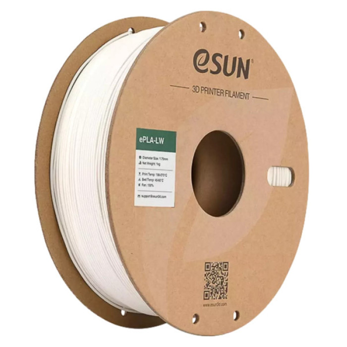 Пластик для 3D-принтера eSUN PLA LW 1,75mm WHITE 1kg (PLA-LW175W1P1)