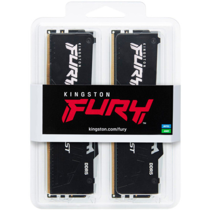 Модуль пам'яті для комп'ютера DDR5 64GB (2x32GB) 5600 MH Beast RGB EXPO Black Kingston Fury (ex.HyperX) (KF556C40BB2AK2-64)