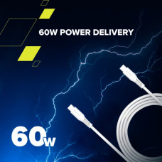 Дата кабель USB-C to USB-C 1.2m CC60SC 60W White Canyon (CNS-CC60SC12W)