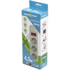 Мережевий фільтр живлення Maxxter SPM3-G-15G grey, 4.5 м кабель, 3 розетки (SPM3-G-15G)