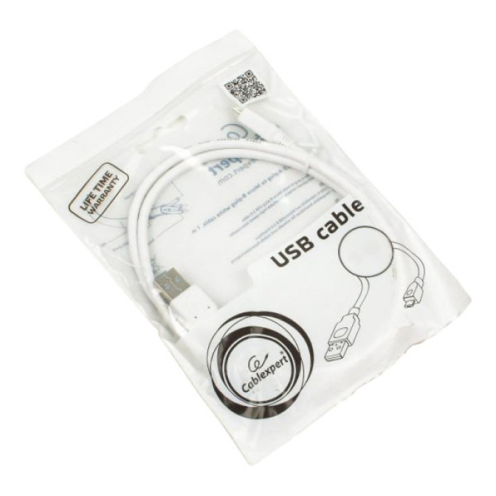 Дата кабель USB 2.0 AM to Micro 5P 1.0m Cablexpert (CCP-mUSB2-AMBM-W-1M)
