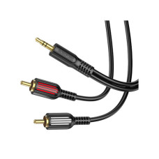 Кабель мультимедійний 3.5mm M to 2xRCA 1.5m Black BOROFONE (6974443382204)