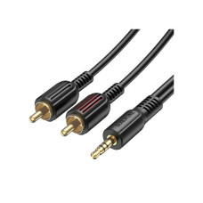 Кабель мультимедійний 3.5mm M to 2xRCA 1.5m Black BOROFONE (6974443382204)
