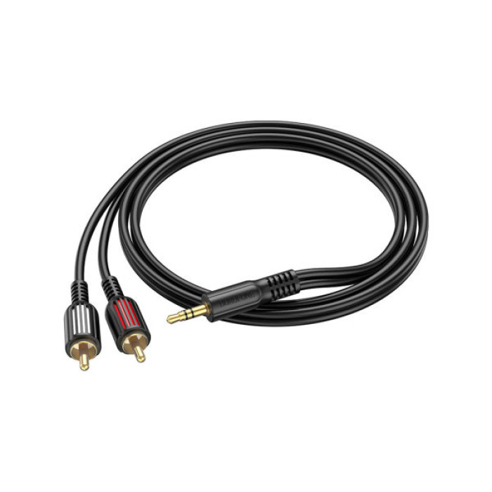 Кабель мультимедійний 3.5mm M to 2xRCA 1.5m Black BOROFONE (6974443382204)