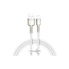 Дата кабель USB 2.0 AM to Lightning 1.0m Cafule Series Metal 2.4A White Baseus (CALJK-A02)