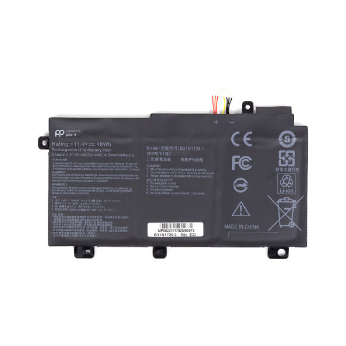 Акумулятор до ноутбука ASUS TUF Gaming FX504GD (B31N1726) 11.4V 3900mAh, Shape-A PowerPlant (NB431151)