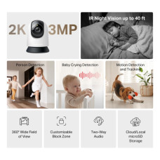 Камера відеоспостереження Mercusys IP-Камера MERCUSYS MC210 3MP N300 microSD motion detection (MC210)